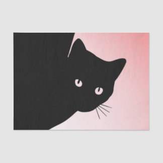 Sly Black Cat Happy Birthday Year and Name Tissue Paper