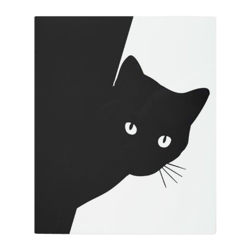 Sly Black Cat Metal Print