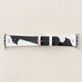 Sly Black Cat Monogram Apple Watch Band