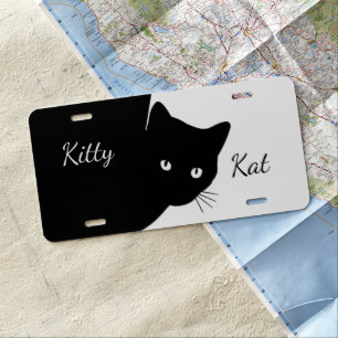 Sly Black Cat Names License Plate