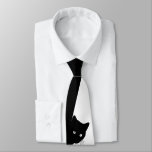 Sly Black Cat Neck Tie