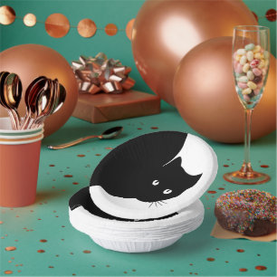 Sly Black Cat Paper Bowls
