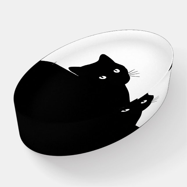 Sly Black Cat Paperweight (Angled)