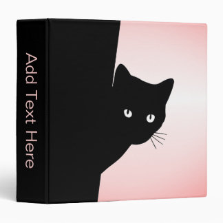 Sly Black Cat Pink 3 Ring Binder