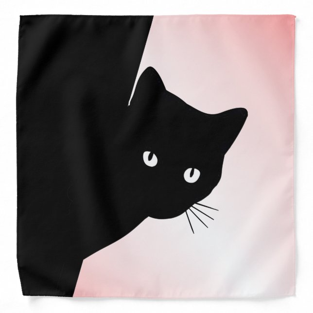Sly Black Cat Pink Bandana (Front)