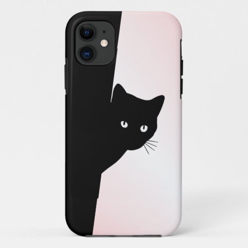 Sly Black Cat Pink iPhone 11 Case