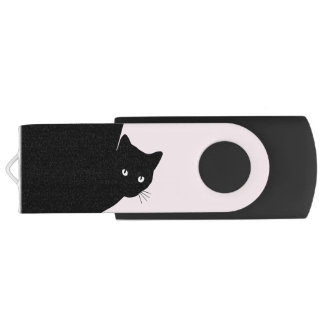 Sly Black Cat Pink Flash Drive