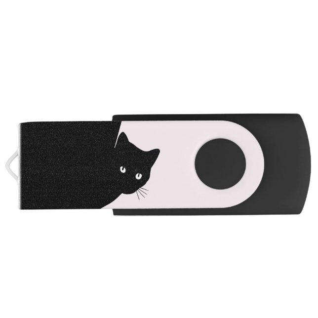 Sly Black Cat Pink Flash Drive (Back)