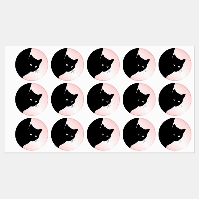 Sly Black Cat Pink Labels (Sheet)