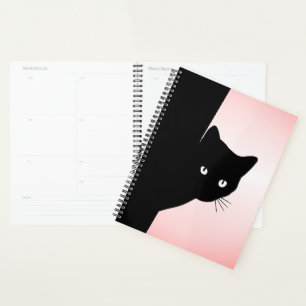 Sly Black Cat Pink Planner