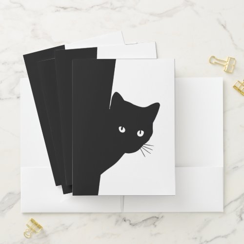Sly Black Cat Pocket Folder