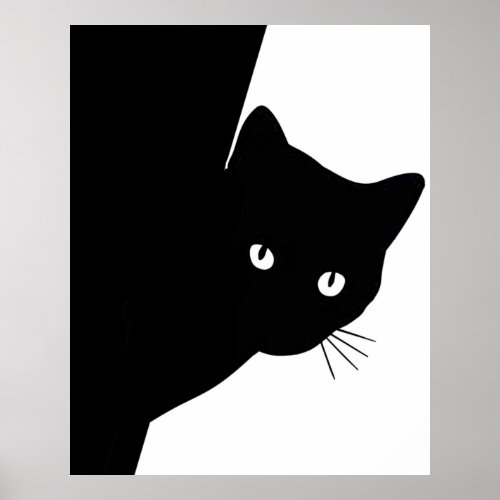 Sly Black Cat Poster