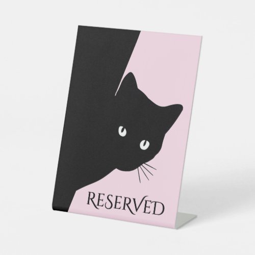 Sly Black Cat Reserved Pedestal Sign