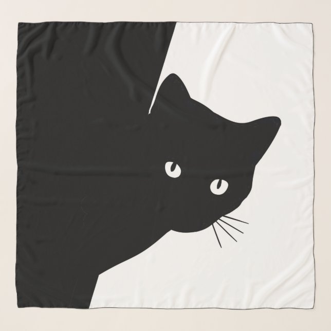 Sly Black Cat Scarf (Front)