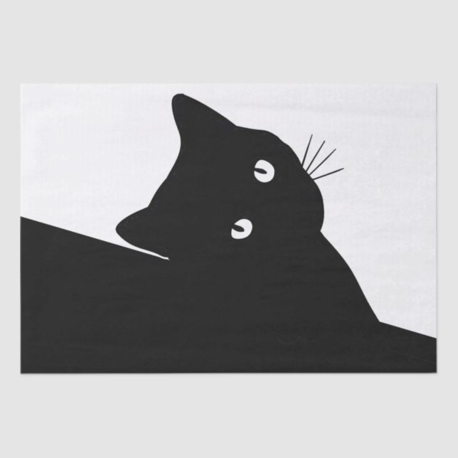 Sly Black Cat Tissue Paper (Front)