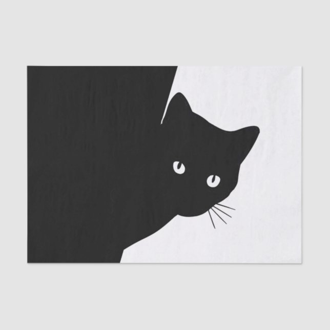 Sly Black Cat Tissue Paper (Front)