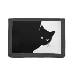 Sly Black Cat Tri-fold Wallet