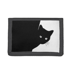 Sly Black Cat Tri-fold Wallet