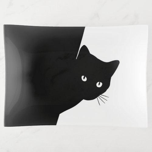 Sly Black Cat Trinket Tray