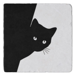 Sly Black Cat Trivet