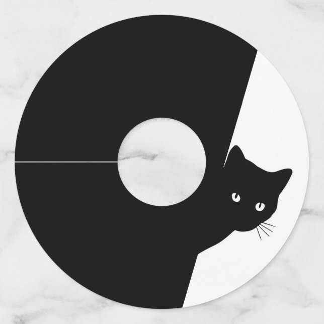 Sly Black Cat Wine Glass Tag (Front)