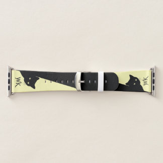 Sly Black Cat Yellow Monogram Apple Watch Band