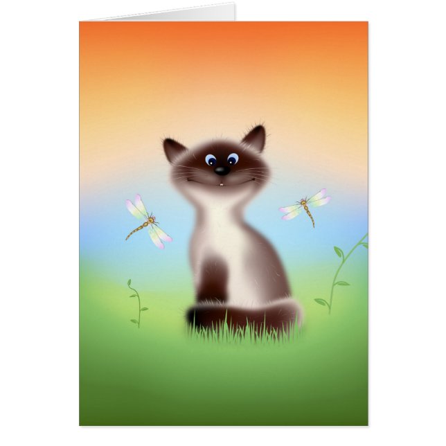 Sly Cat Greeting Card (Front)