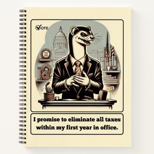 Sly Deals The Crafty Weasel Politician  Notebook
