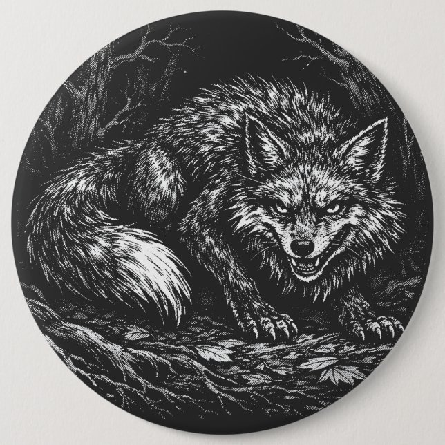 Sly Forest Fox — by BurnsInHell Button (Front)