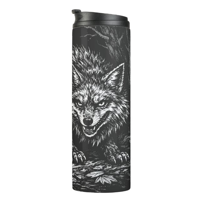 Sly Forest Fox — by BurnsInHell Thermal Tumbler (Rotated Right)