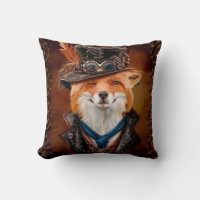Sly fox in steampunk clothes. Watercolor drawing