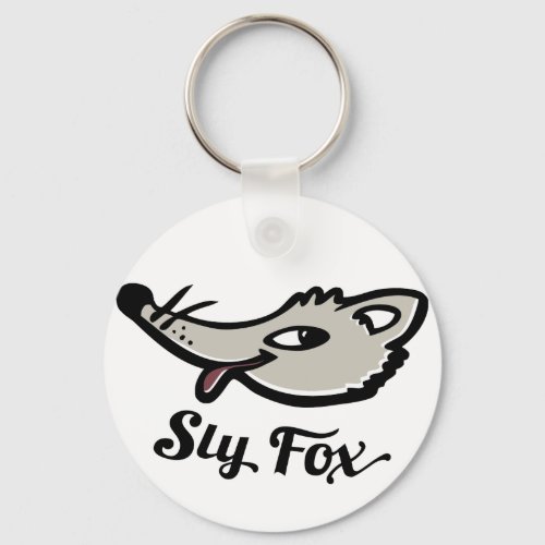 Sly fox with the tongue out keyring