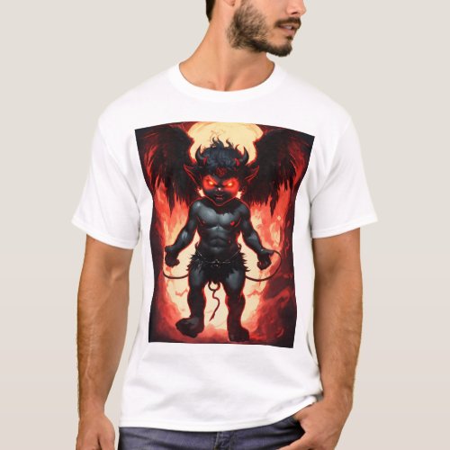Sly Little Imp Devilish Design Tee T_Shirt