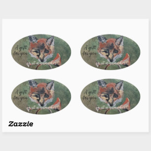 sly Mr. Fox Oval Sticker
