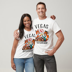 Sly Old Fox Stole Foxy Ladys Heart Roulette Vegas T-Shirt