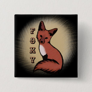 Sly Red Foxy Fox Button