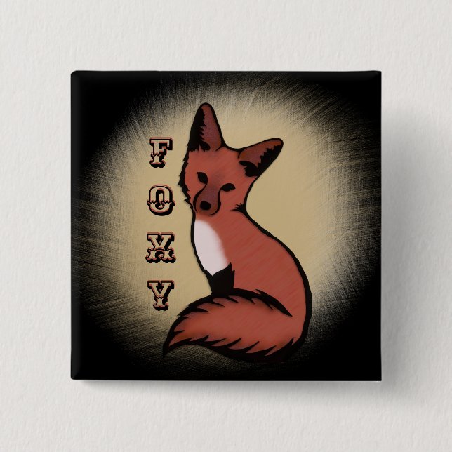 Sly Red Foxy Fox Button (Front)