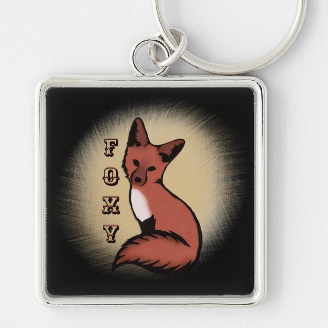 Sly Red Foxy Fox Keychain (Front)