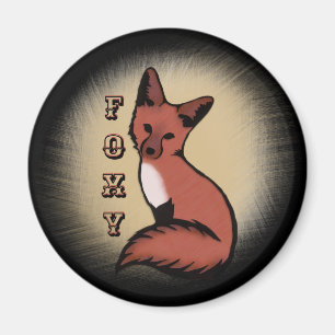 Sly Red Foxy Fox Magnet