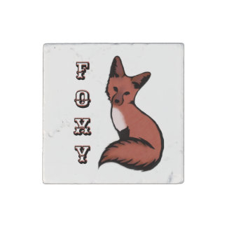 Sly Red Foxy Fox Stone Magnet