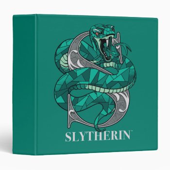 Slytherin™ Crosshatched Emblem 3 Ring Binder by harrypotter at Zazzle