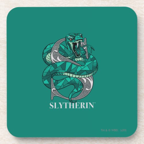 SLYTHERINâ Crosshatched Emblem Beverage Coaster
