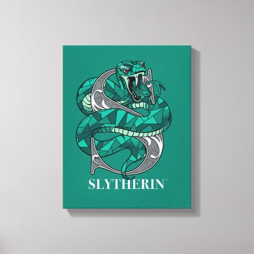 SLYTHERINâ Crosshatched Emblem Canvas Print