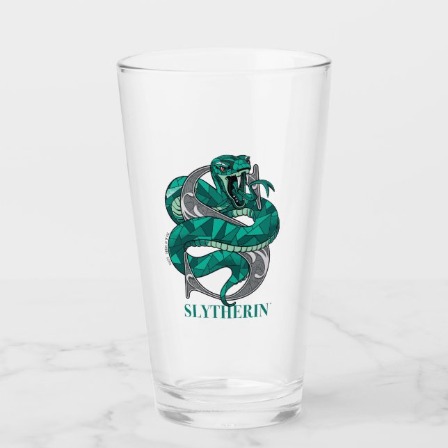 SLYTHERIN™ Crosshatched Emblem Glass (Front)