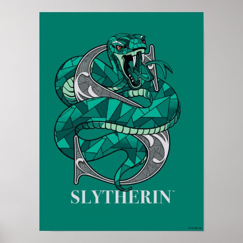 SLYTHERINâ Crosshatched Emblem Poster