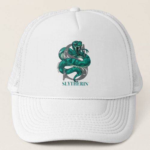 SLYTHERINâ Crosshatched Emblem Trucker Hat