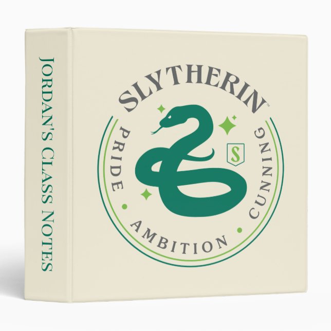 SLYTHERIN™ Green Snake House Pride Badge 3 Ring Binder (Front/Spine)