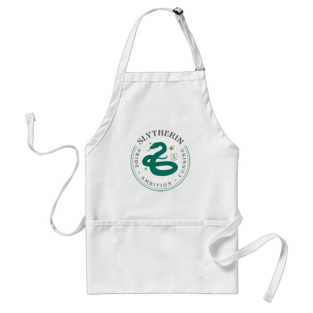 SLYTHERIN™ Green Snake House Pride Badge Adult Apron (Front)