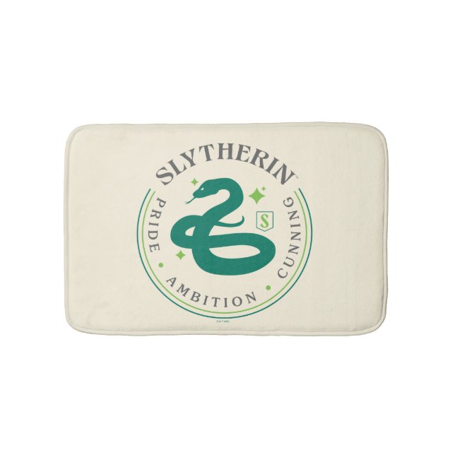 SLYTHERIN™ Green Snake House Pride Badge Bath Mat (Front)