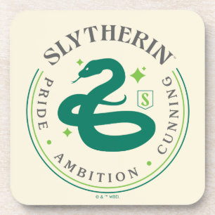 SLYTHERIN™ Green Snake House Pride Badge Beverage Coaster